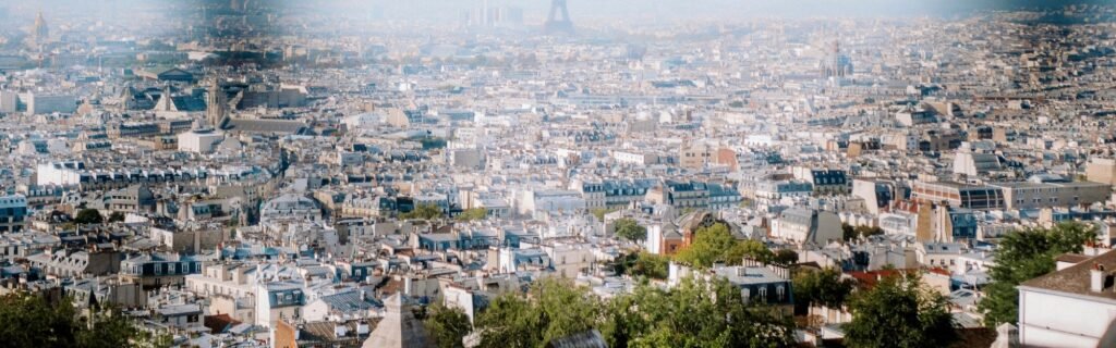 Paris rooftops seen from above